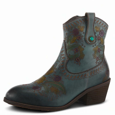 Spring Step L'Artiste Galop Boot for Womens - Ankle Boots with Inside Zipper Closure - Comfortable Western Ladies Boots for Outdoor - Blue EU 35 / US 5