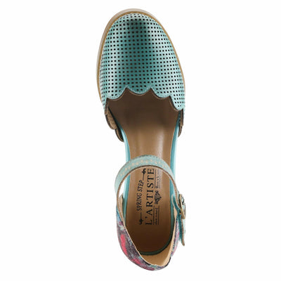 Spring Step L'Artiste Women's Parchelle Ankle Strap Shoe Sky Blue Multi EU 41 / US 9.5-10