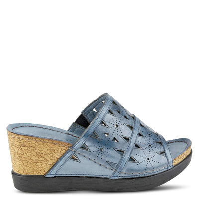Spring Step Women's Fusawedge Wedge Sandal Blue EU 36 / US 5.5-6