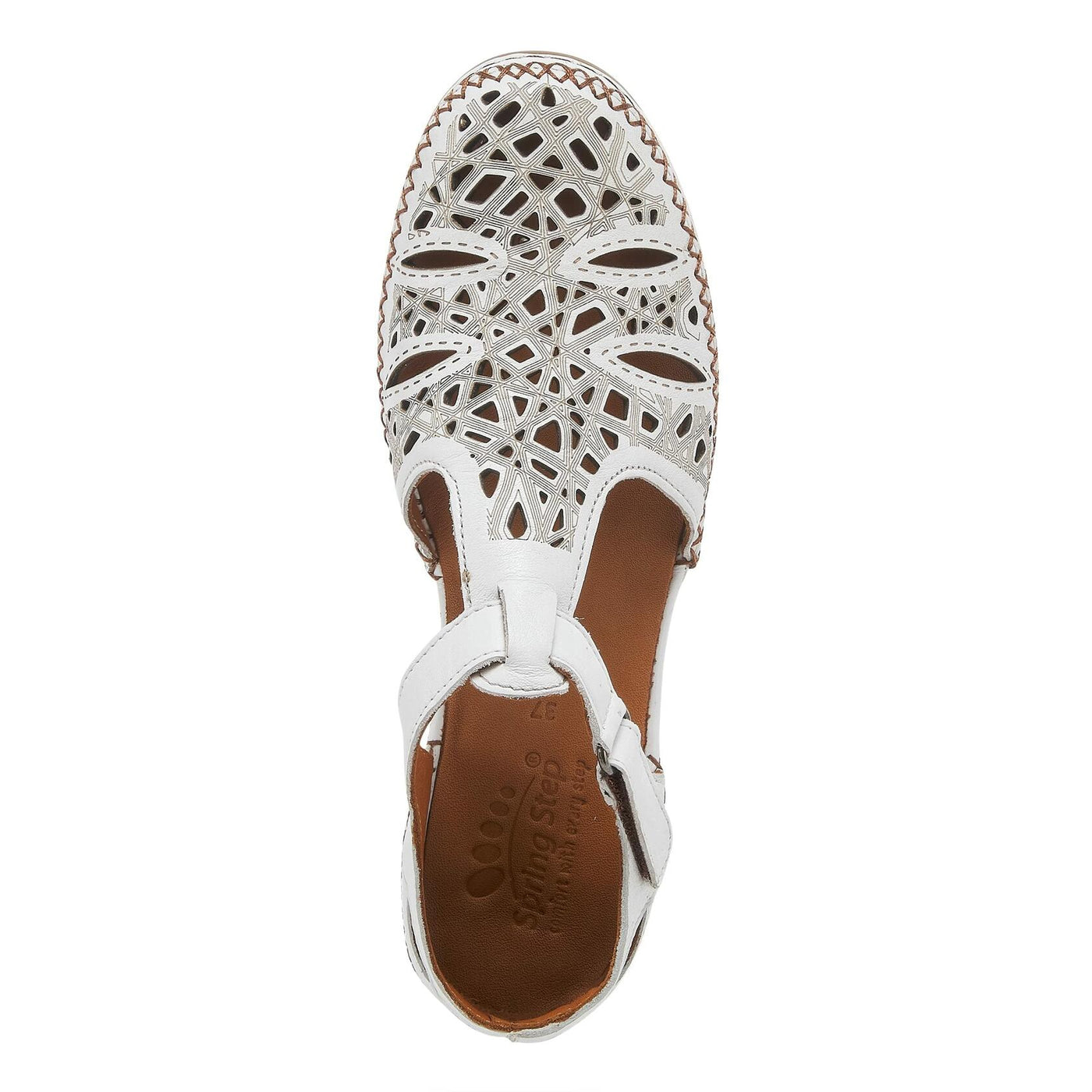 Spring Step Women's Irin T-Strap Shoe White EU 39 / US 8.5