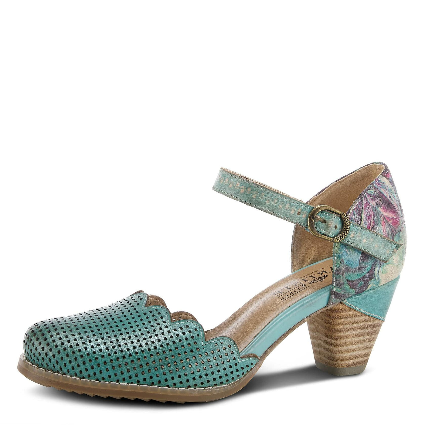 Spring Step L'Artiste Women's Parchelle Ankle Strap Shoe Sky Blue Multi EU 37 / US 6.5-7