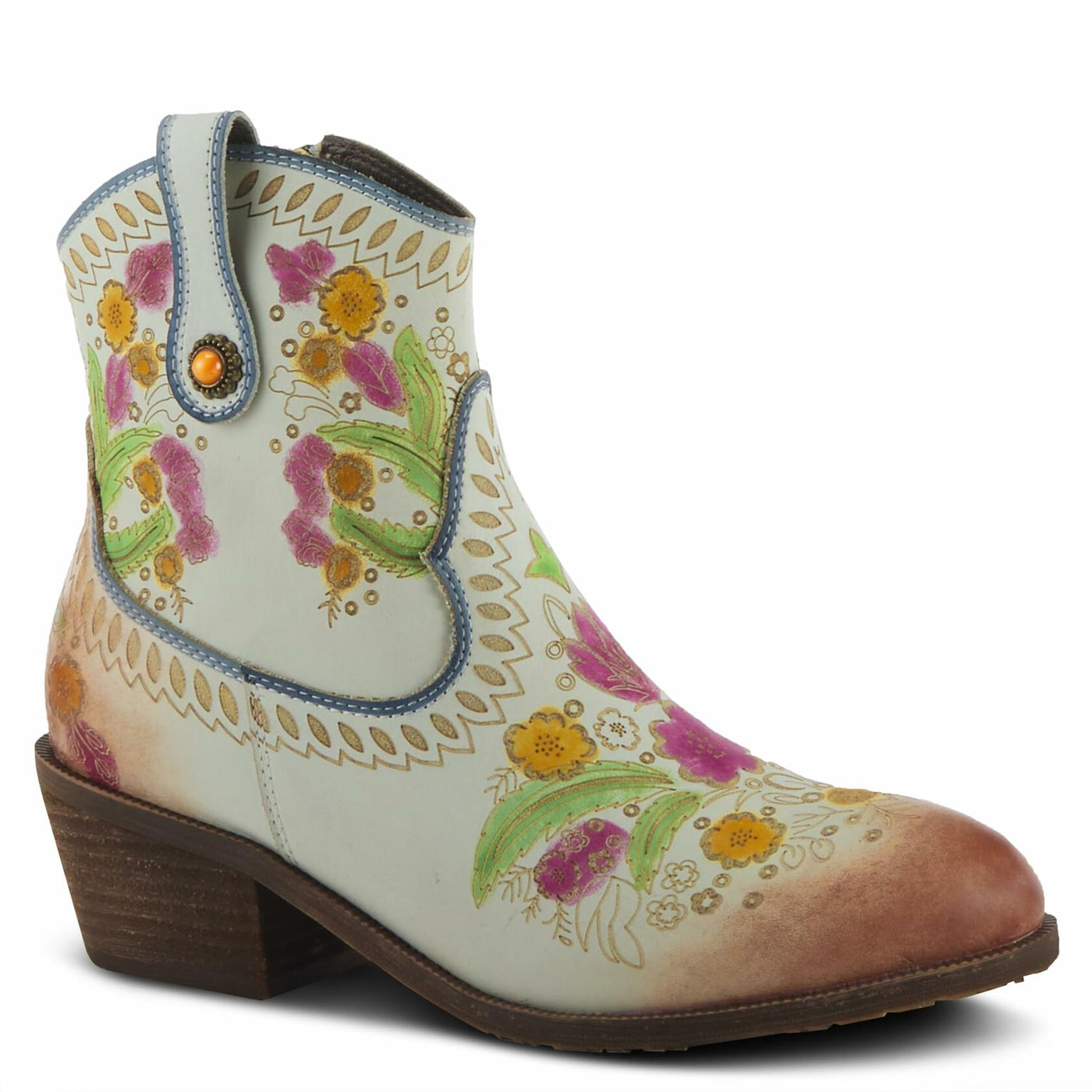 Spring Step L'Artiste Galop Boot for Womens - Ankle Boots with Inside Zipper Closure - Comfortable Western Ladies Boots for Outdoor - White EU 40 / US 9