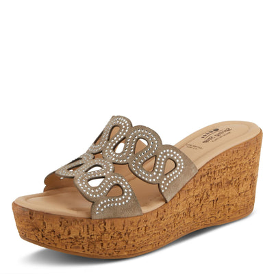 Spring Step Women's Mssteamy Slide Wedge Sandal Beige Suede EU 38 / US 7.5-8