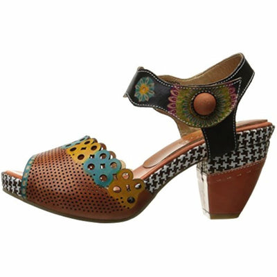 L’Artiste by Spring Step Women's Jive Flat Sandal, Camel Multi, 40 EU/9 M US