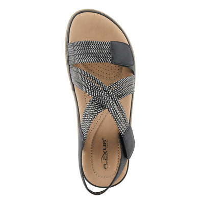 Flexus Women's CROSSBEAM Cross Over Sandals Black EU 41 / US 9.5-10