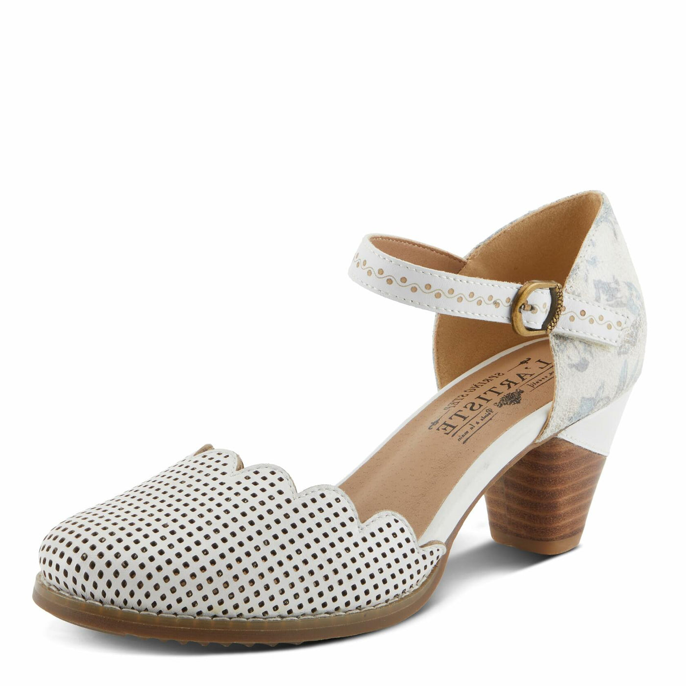 L'Artiste by Spring Step Women's Parchelle Shoes, White Multi, 5.5-6