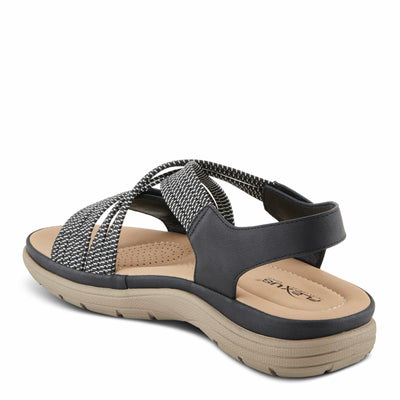 Flexus Women's CROSSBEAM Cross Over Sandals Black EU 41 / US 9.5-10