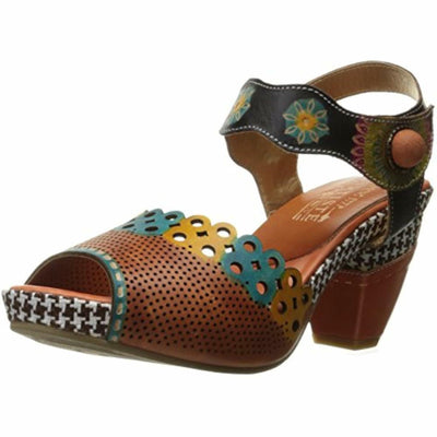 L’Artiste by Spring Step Women's Jive Flat Sandal, Camel Multi, 40 EU/9 M US