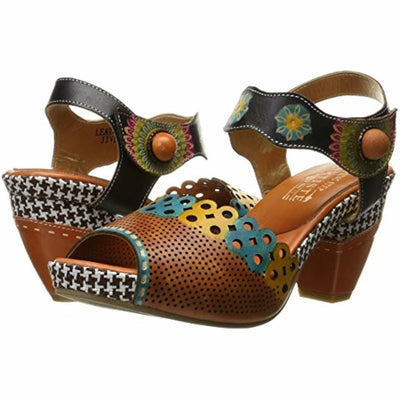 L’Artiste by Spring Step Women's Jive Flat Sandal, Camel Multi, 40 EU/9 M US