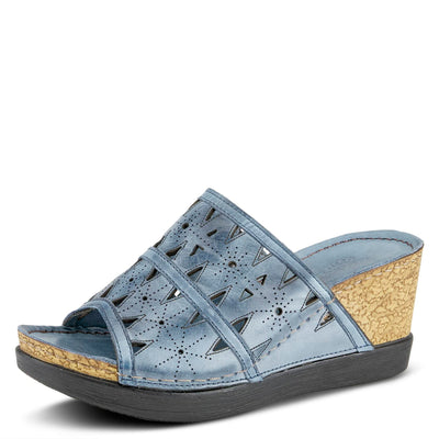Spring Step Women's Fusawedge Wedge Sandal Blue EU 38 / US 7.5-8