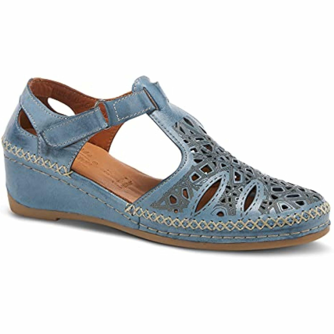 Spring Step Women's Irin T-Strap Shoe Blue EU 42 / US 10.5-11