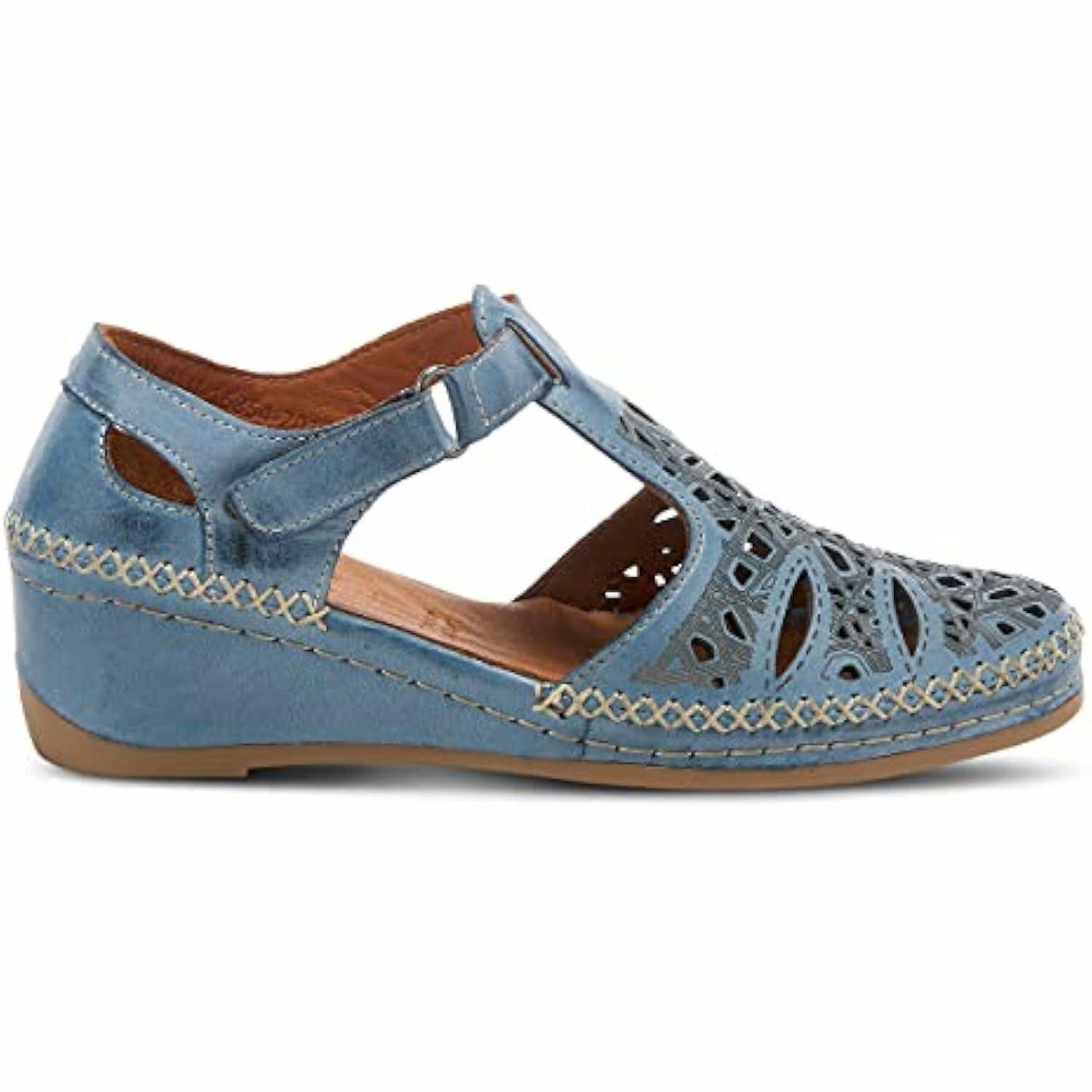 Spring Step Women's Irin T-Strap Shoe Blue EU 42 / US 10.5-11