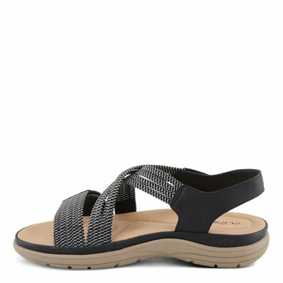 Flexus Women's CROSSBEAM Cross Over Sandals Black EU 37 / US 6.5-7