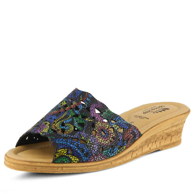Spring Step Women's Estella Sandal, Black Multi, 8.5