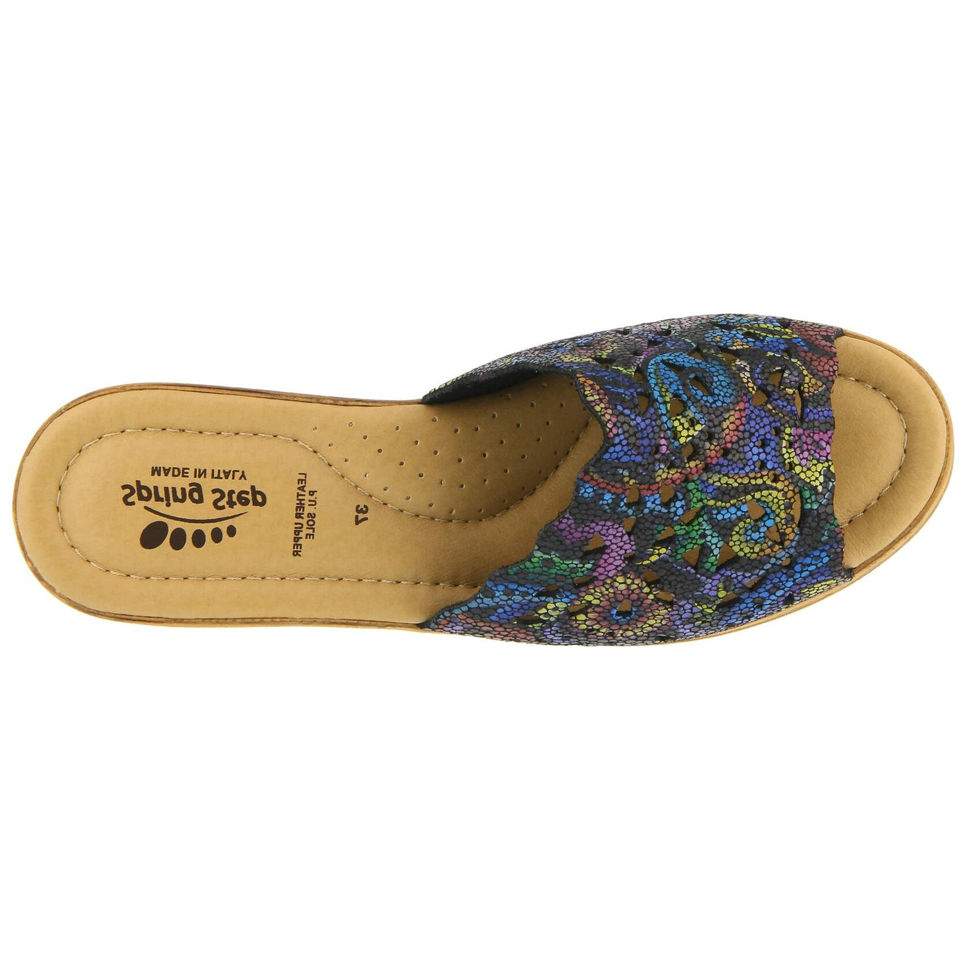 Spring Step Women's Estella Sandal, Black Multi, 8.5