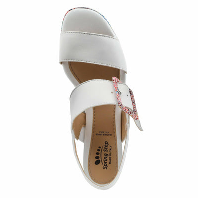 Azucar Women's Sandal | High Heels for Women with Leather Upper, Mosaic Block Heel, Square Open Toe, Adjustable Buckle Strap, – Stylish, Supportive, and Stretchable White Multi EU 38 / US 7.5-8