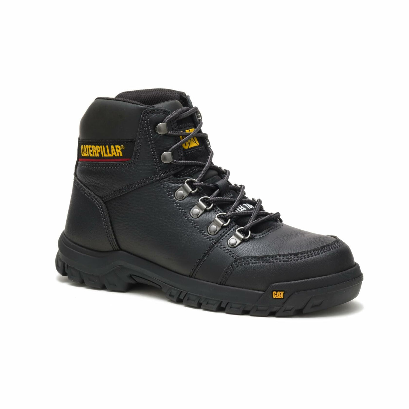 Cat Footwear Men's Outline Steel Toe Work Boot, Black, 9.5