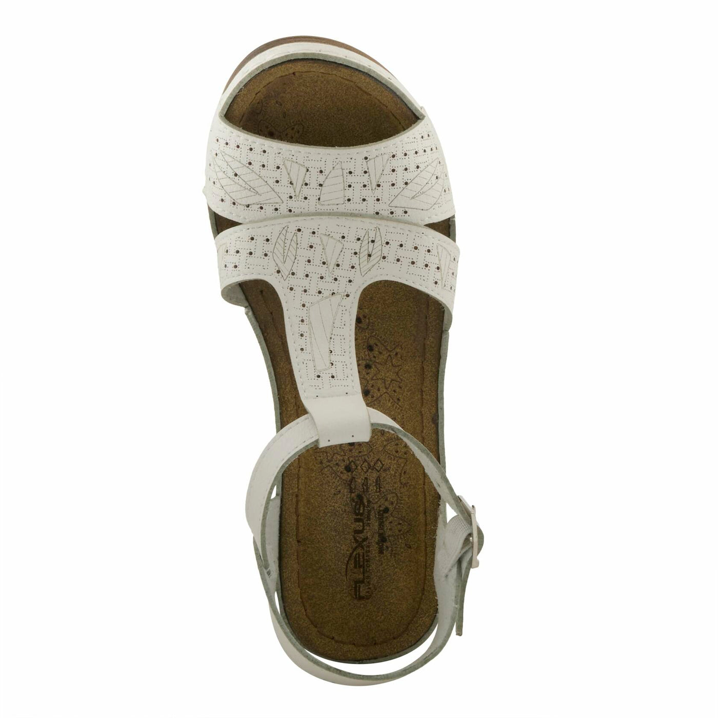 Flexus Natala Slingback Women's Sandal | Sandals for Women with Perforated Upper, Leather Insole and Comfort Wedge Heel,White EU 36 / US 5.5-6