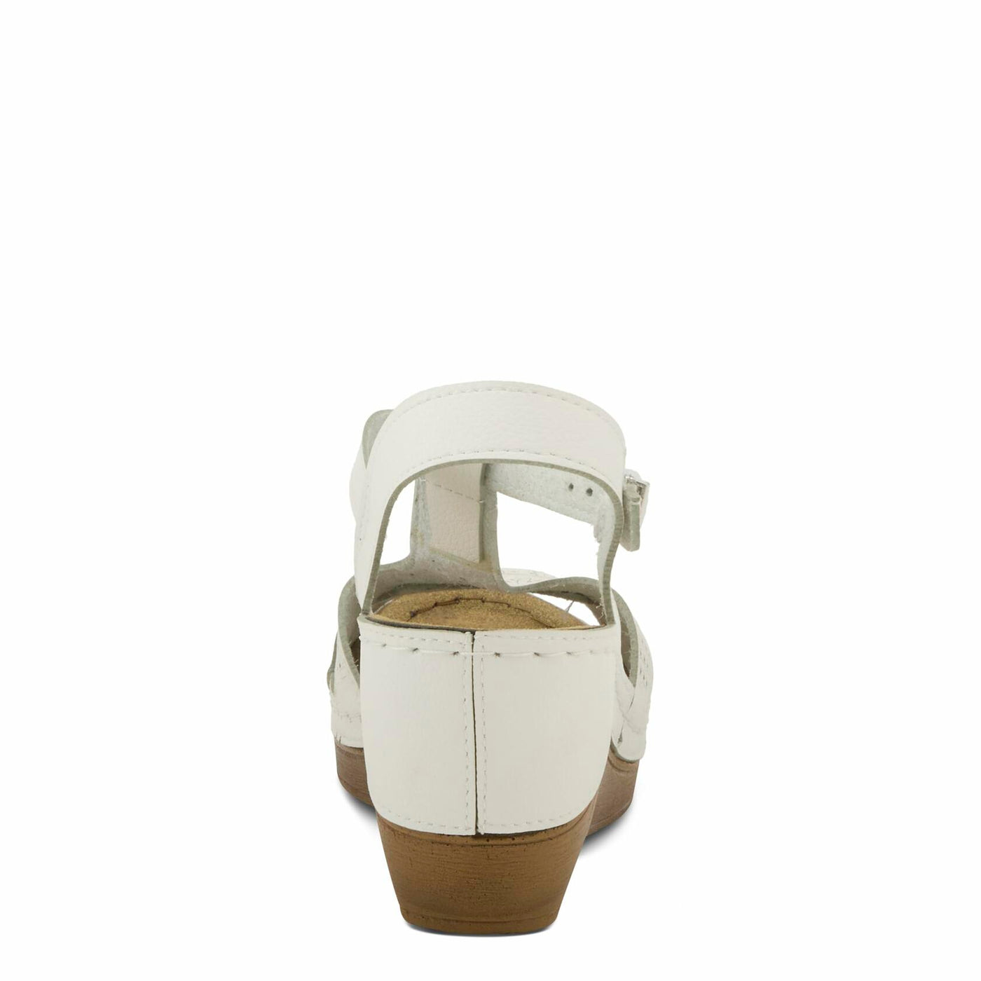 Flexus Natala Slingback Women's Sandal | Sandals for Women with Perforated Upper, Leather Insole and Comfort Wedge Heel,White EU 36 / US 5.5-6
