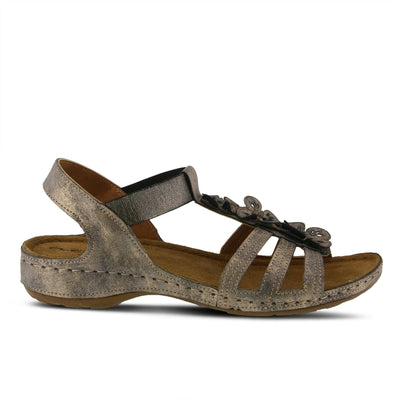 Flexus Women's Adede T-Strap Sandal Pewter EU 42 / US 10.5-11