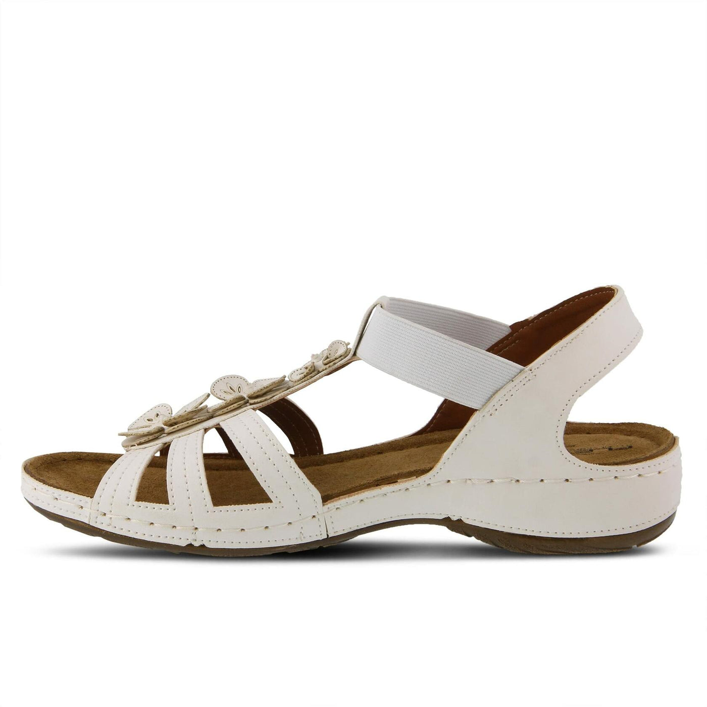 FLEXUS Women's ADEDE Sandal, White, 8.5