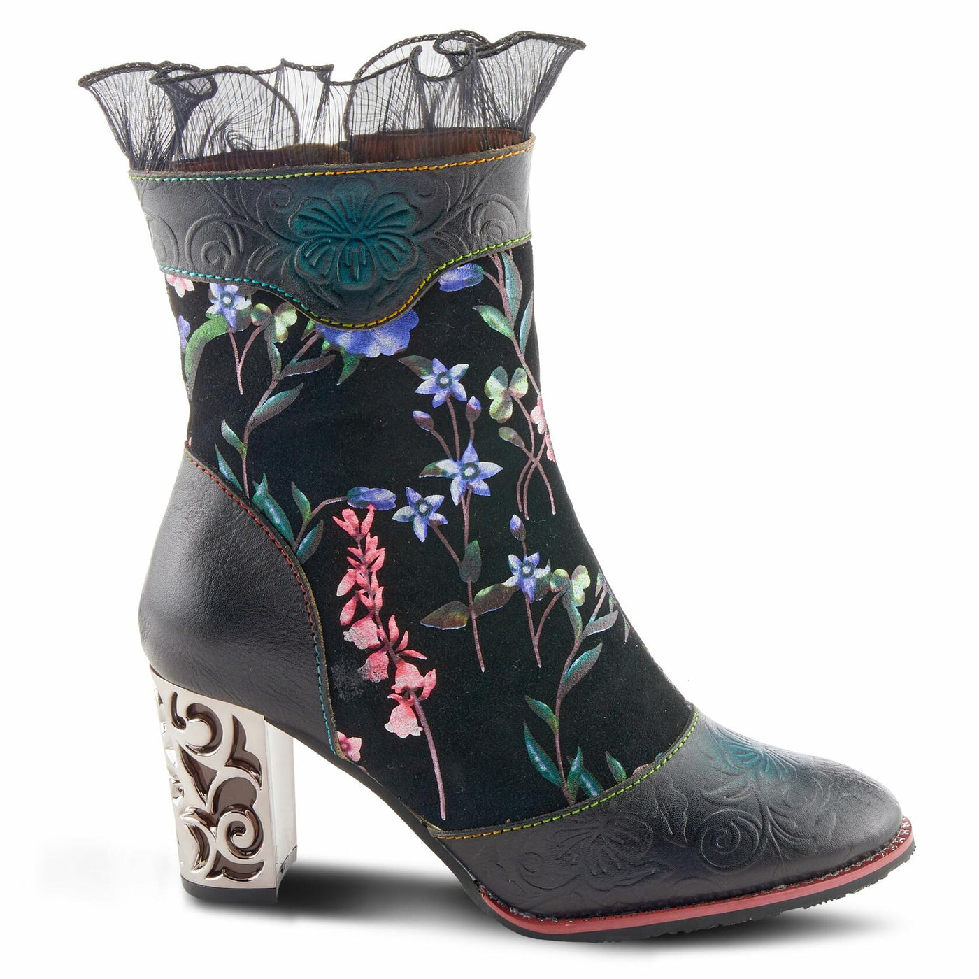 Spring Steps L`Artiste Gaga Mid-Calf Boots for Women - Ladies Boot with Side Zipper Closure - Comfortable Western Women's boots - Black Multi EU 38 / US 7.5-8