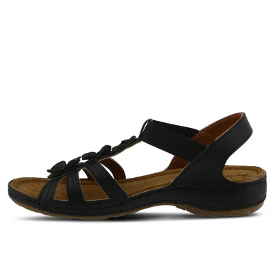 Flexus Women's Adede T-Strap Sandal Black EU 38 / US 7.5-8