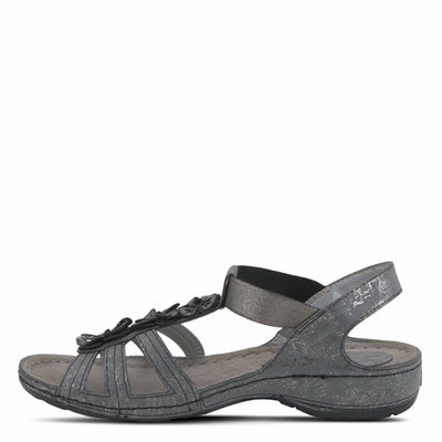 Flexus Women's Adede T-Strap Sandal Charcoal EU 37 / US 6.5-7