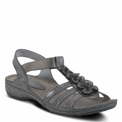 Flexus Women's Adede T-Strap Sandal Charcoal EU 37 / US 6.5-7