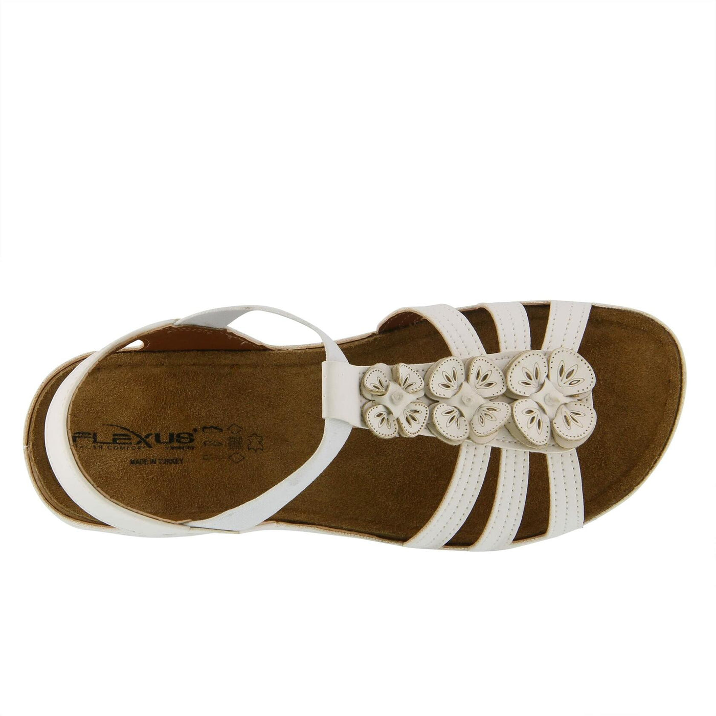 FLEXUS Women's ADEDE Sandal, White, 5.5-6