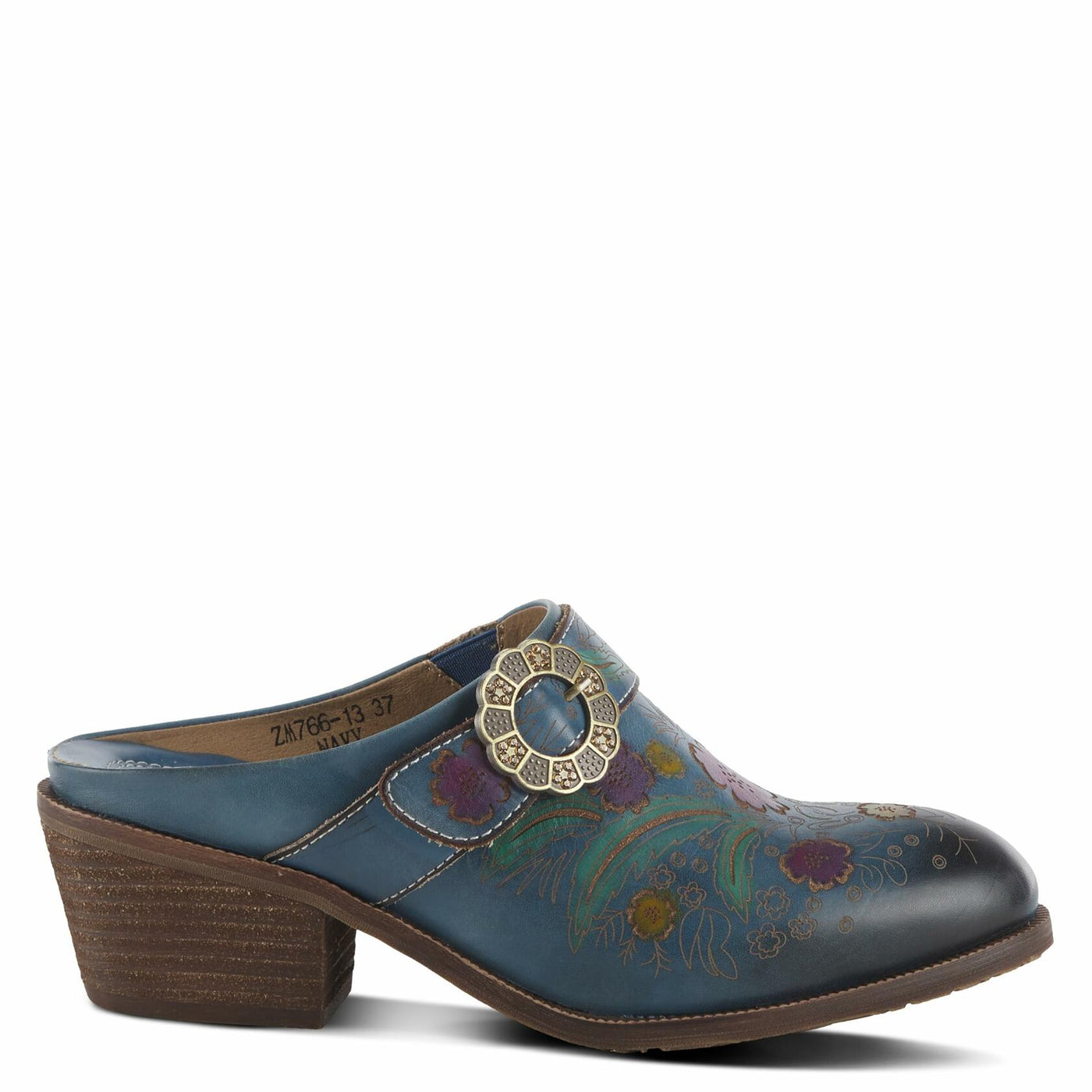 Spring Step L'Artiste Women's Zoozi Leather Mule Blue EU 38 / US 7.5-8