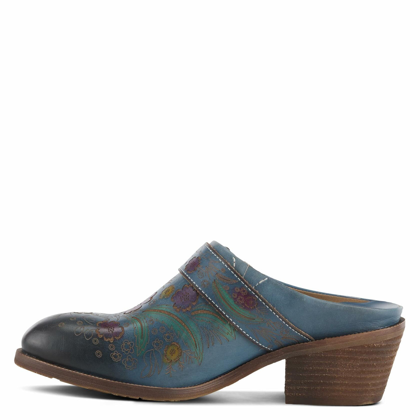 Spring Step L'Artiste Women's Zoozi Leather Mule Blue EU 38 / US 7.5-8