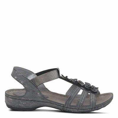 Flexus Women's Adede T-Strap Sandal Charcoal EU 39 / US 8.5