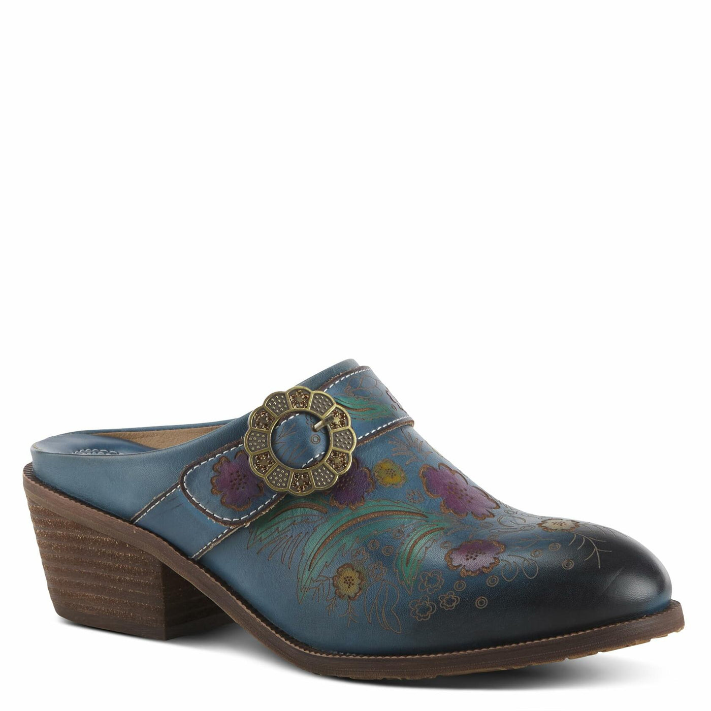 Spring Step L'Artiste Women's Zoozi Leather Mule Blue EU 38 / US 7.5-8