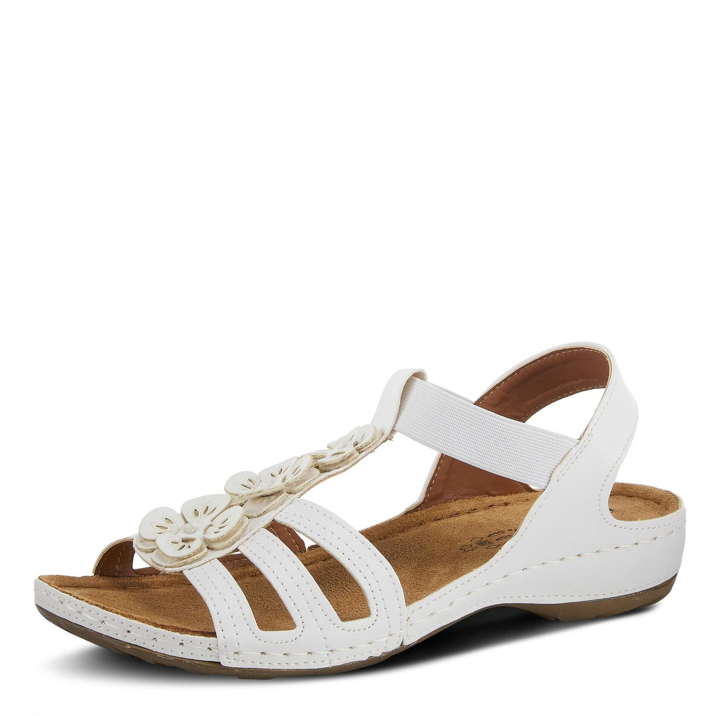 FLEXUS Women's ADEDE Sandal, White, 9.5-10