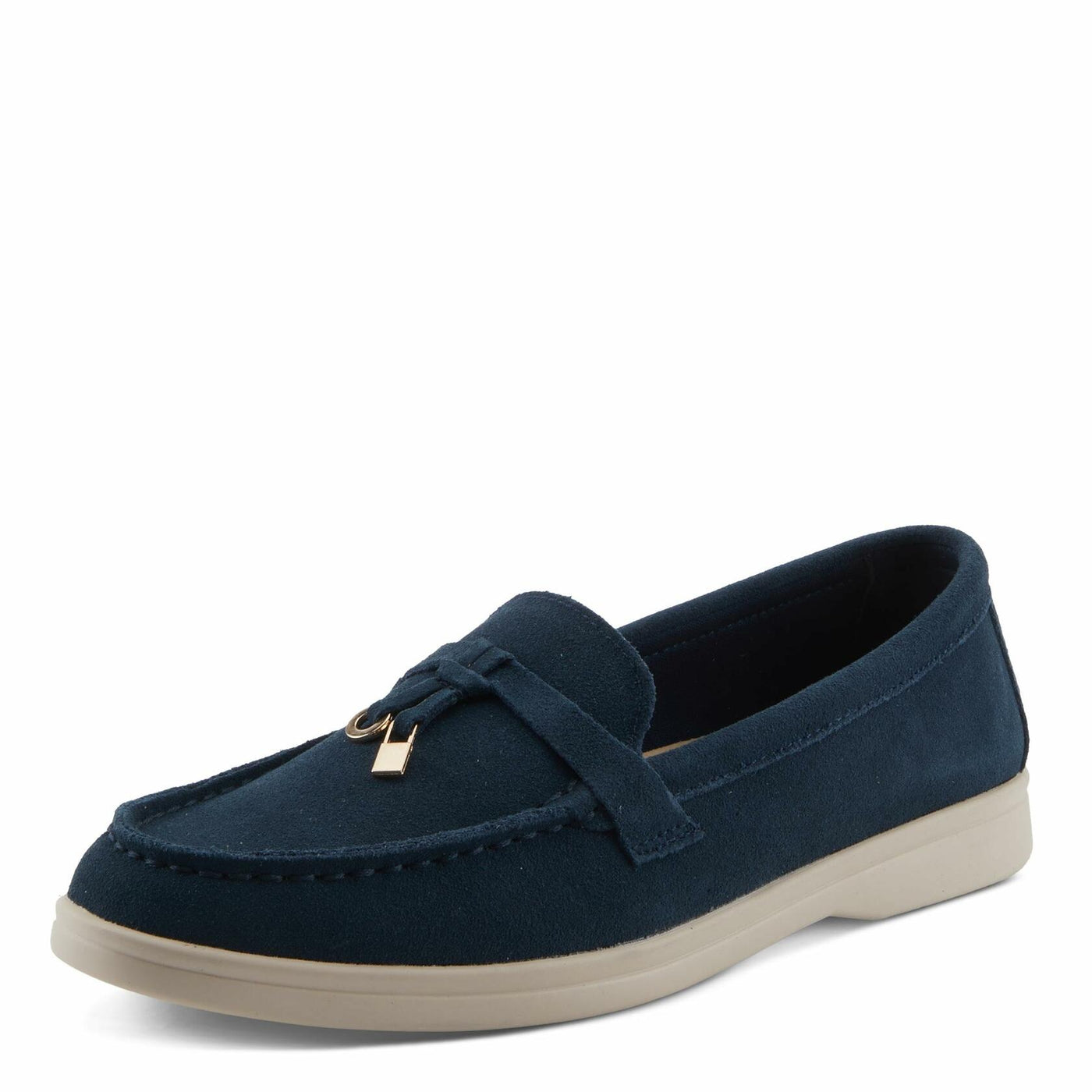 PATRIZIA Women's ISMENE Slip-On Suede Loafers - Almond Toe, Decorative Tassel, Luxurious Comfort Navy Suede EU 42 / US 10.5-11
