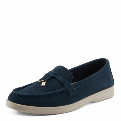 PATRIZIA Women's ISMENE Slip-On Suede Loafers - Almond Toe, Decorative Tassel, Luxurious Comfort Navy Suede EU 42 / US 10.5-11