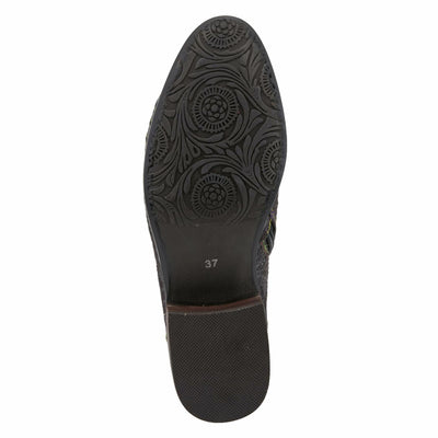 L'Artiste Women's Georgiana Chelsea Boot – Hand-Painted Leather with Metallic Microsuede, Decorative Buckle, and Rainbow Stitching Black Multi EU 36/5.5-6