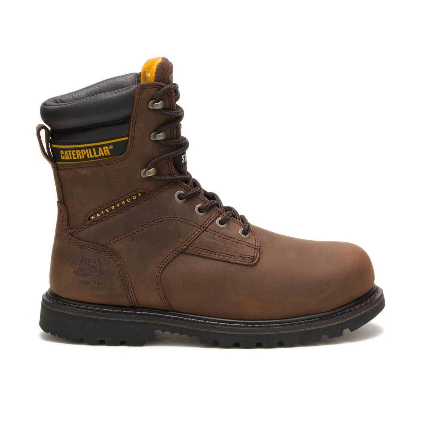 Cat Footwear Men's Salvo 8" Waterproof Steel Toe Thinsulate Work Boot, Dark Brown, 10.5