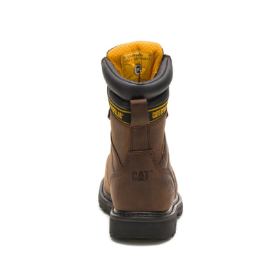 Cat Footwear Men's Salvo 8" Waterproof Steel Toe Boot Snow Shoe, Dark Brown, 7.5