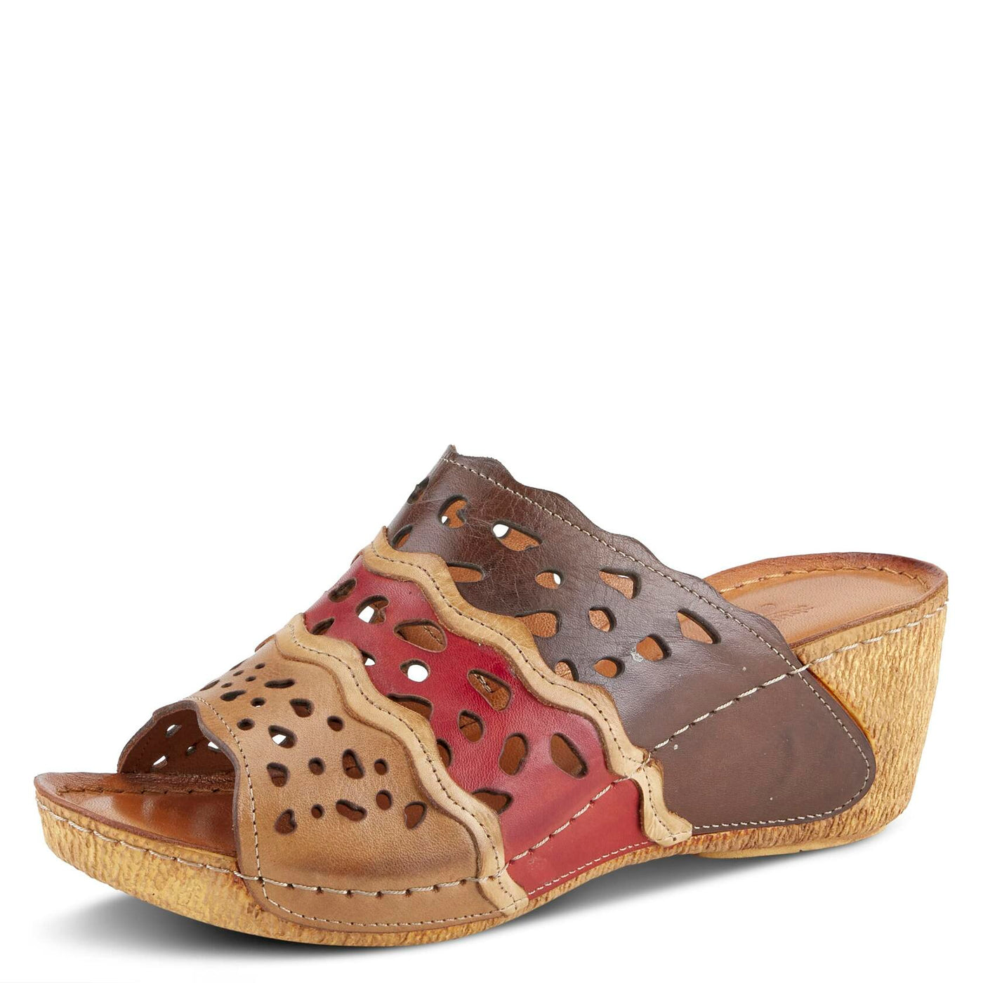 Spring Step Women's Footy Shoes, Brown Multi, 8.5