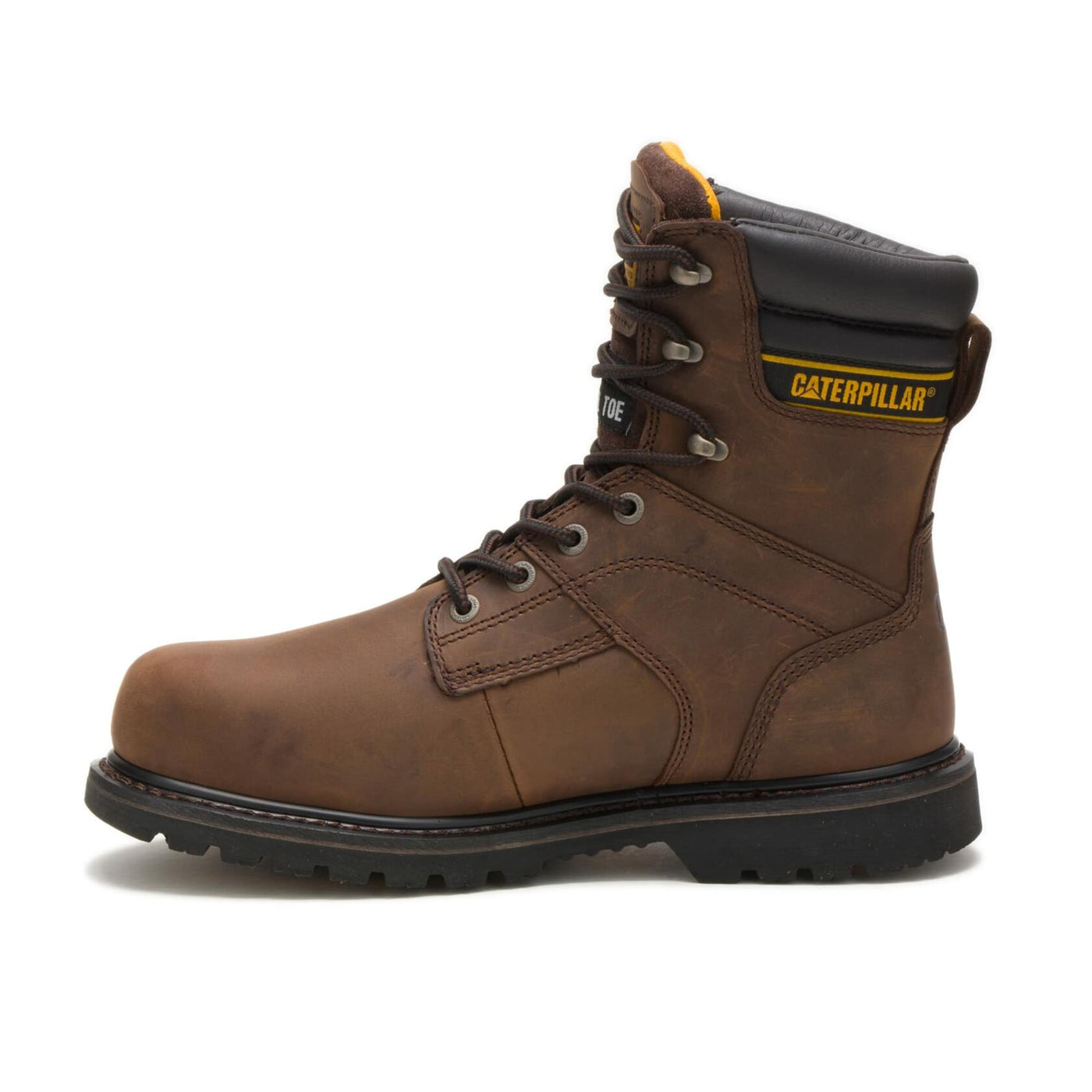 Cat Footwear Men's Salvo 8" Waterproof Steel Toe Boot Snow Shoe, Dark Brown, 7.5