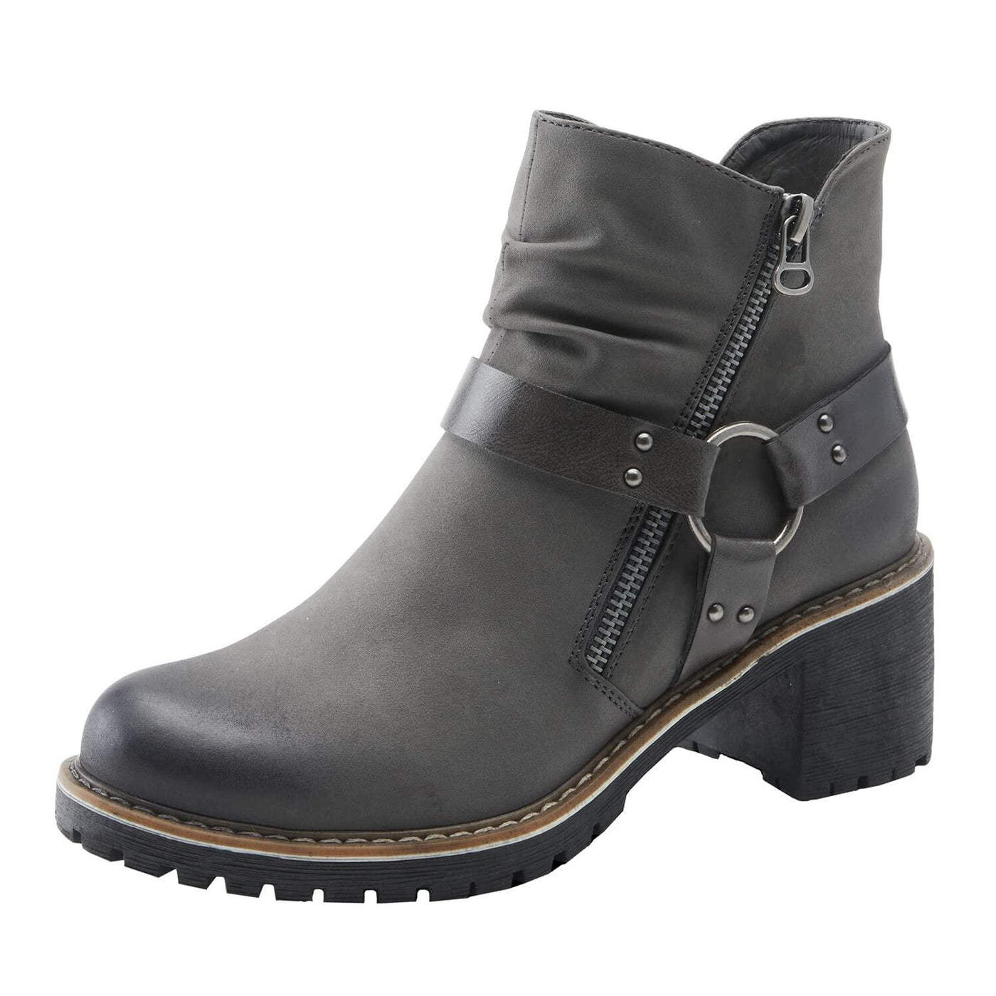 PATRIZIA Spring Step Firewood Booties for Women - Ladies Ankle Boots with Zipper Closure - Vegan Leather Womens Boots for Outdoor - Grey EU 39 / US 8.5