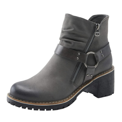 PATRIZIA Spring Step Firewood Booties for Women - Ladies Ankle Boots with Zipper Closure - Vegan Leather Womens Boots for Outdoor - Grey EU 39 / US 8.5