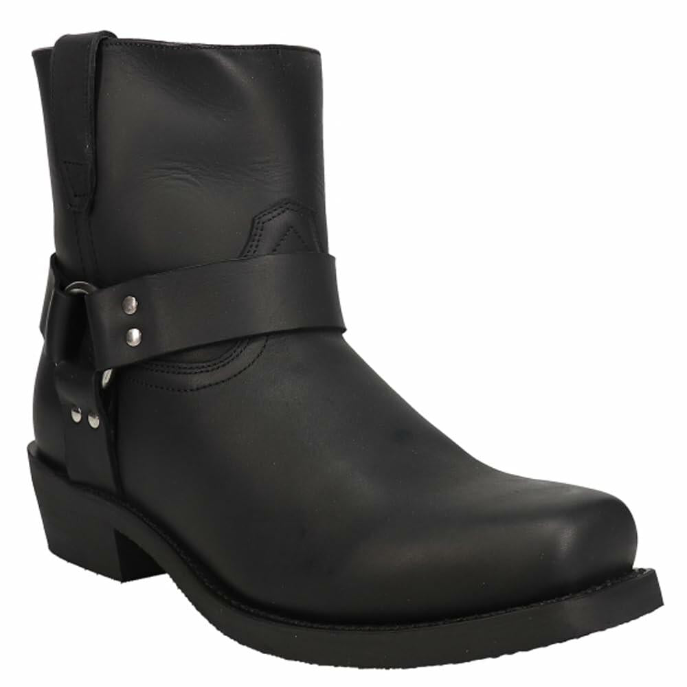 Dingo Boots Mens Rev Up Harness Motorcycle Boots Ankle - Black - Size 10 D