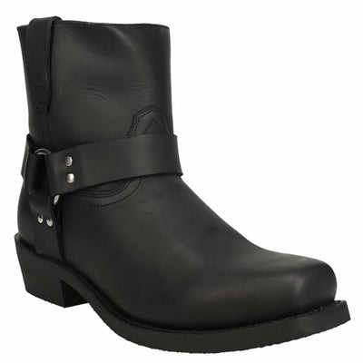 Dingo Boots Mens Rev Up Harness Motorcycle Boots Ankle - Black - Size 10 D