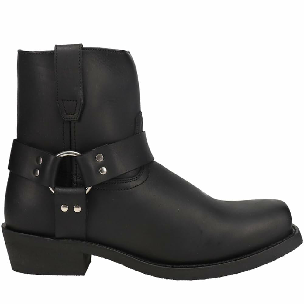 Dingo Boots Mens Rev Up Harness Motorcycle Boots Ankle - Black - Size 10 D