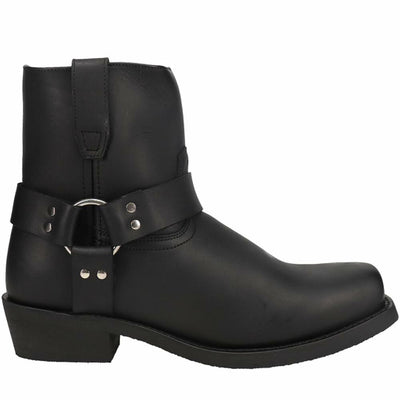 Dingo Boots Mens Rev Up Harness Motorcycle Boots Ankle - Black - Size 10 D