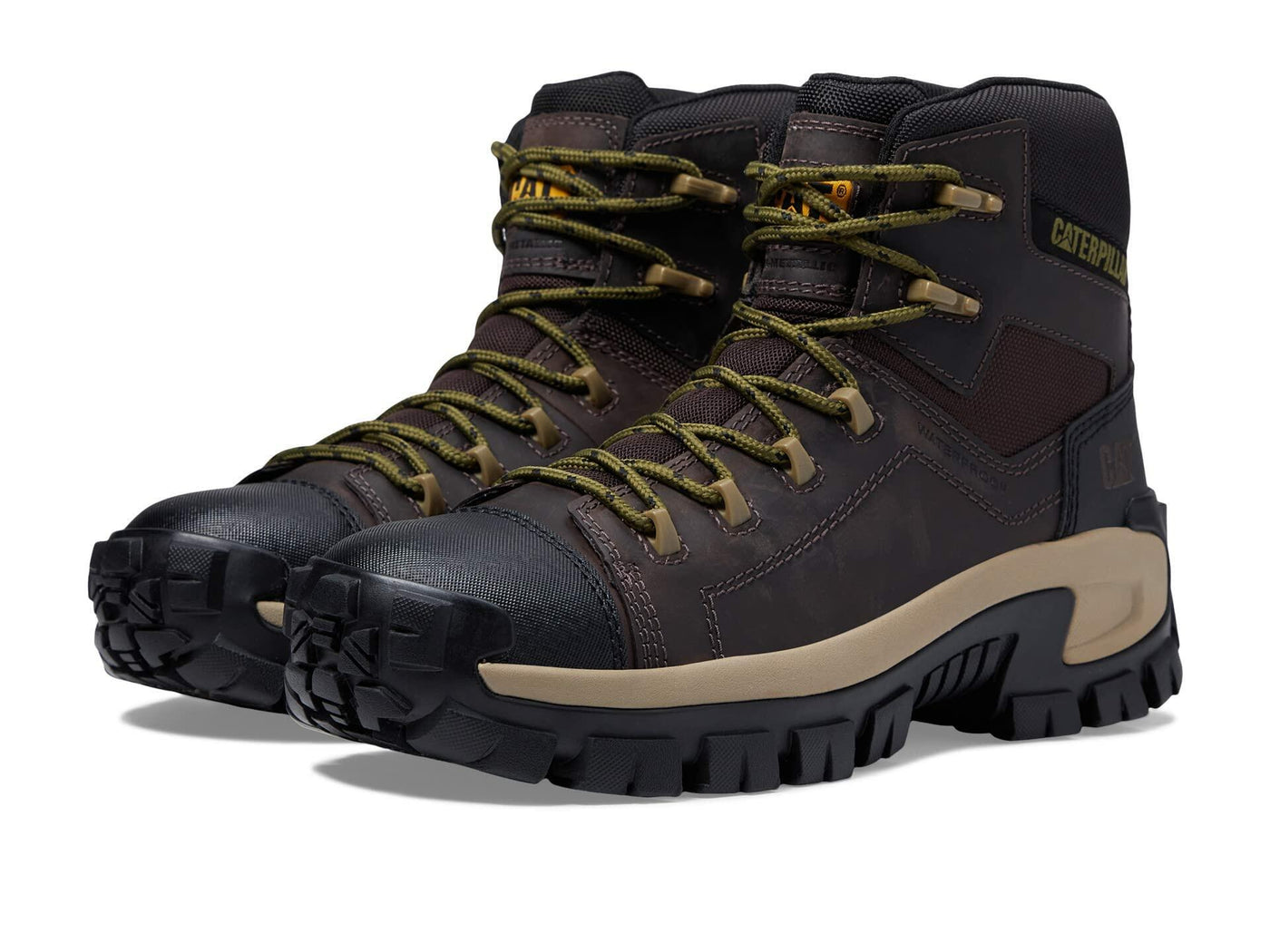 Caterpillar Invader Hiker Waterproof Composite Toe Work Boot Men Coffee Bean