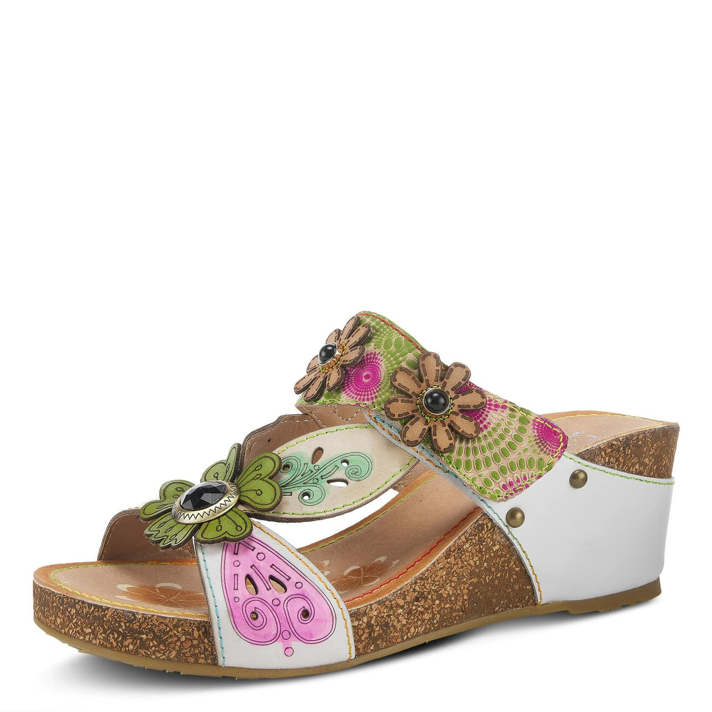 Spring Step L'Artiste Women's Adelanda Slide Sandal Orange Multi EU 37 / US 6.5-7